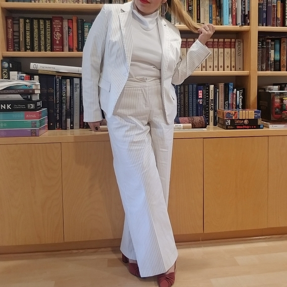 Lane Bryant 2 Piece Pin Stripe Pant Suit 14/16 - Picture 1 of 7